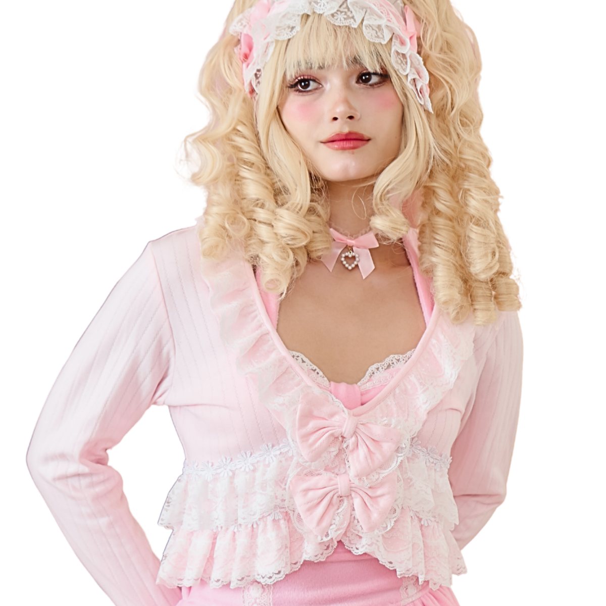 [Pre-Order] Pretty Bow Cardigan (Light Pink)